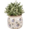 Clayre & Eef 6CE1639M Maceta Beige Azul Ø 16x13 cm Cerámica Estilo Campestre