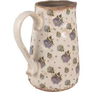 Clayre & Eef 6CE1640L Jarra Decorativa Beige Azul 21x15x23 cm