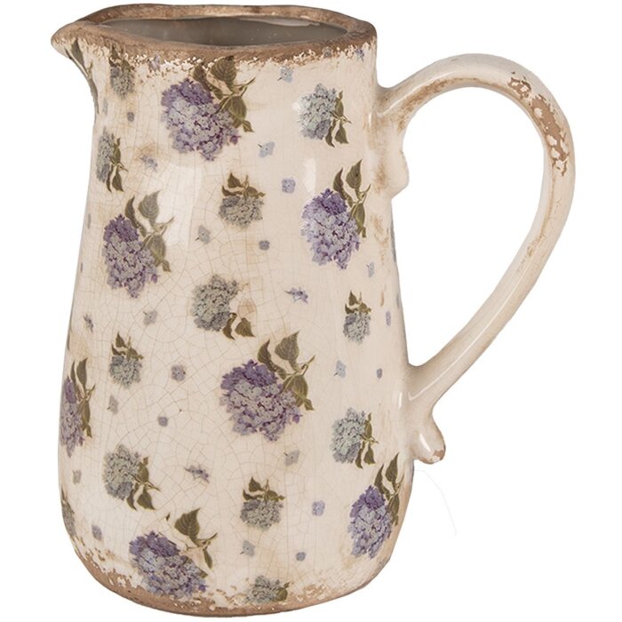 Clayre & Eef 6CE1640M Jarra Decorativa Beige Azul 16x12x18 cm