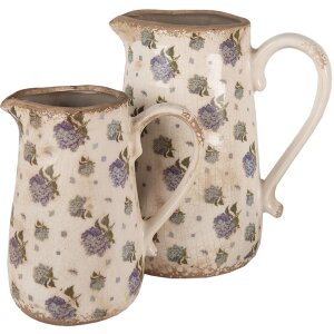 Clayre & Eef 6CE1640M Jarra Decorativa Beige Azul 16x12x18 cm