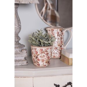 Clayre & Eef 6CE1649M Maceta Interior Beige Rosa Ø 14x13 cm
