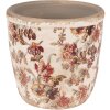Clayre & Eef 6CE1649S Maceta para Interior Beige Rosa Ø 13x13 cm