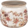 Clayre & Eef 6CE1650S Maceta para Interior Beige Rosa Ø 12x10 cm