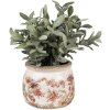 Clayre & Eef 6CE1650S Maceta para Interior Beige Rosa Ø 12x10 cm