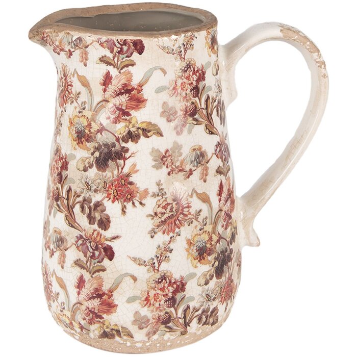 Clayre & Eef 6CE1651M Jarra decorativa Beige Rosa 16x12x18 cm