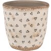 Clayre & Eef 6CE1652M Macetero para Interior Beige Negro Ø 14x13 cm