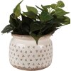 Clayre & Eef 6CE1653L Macetero Beige Negro Ø20x15 cm Cerámica Diseño Corazón