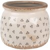 Clayre & Eef 6CE1653M Macetero para Interior Beige Negro Ø 16x13 cm