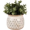 Clayre & Eef 6CE1653M Macetero para Interior Beige Negro Ø 16x13 cm