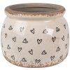 Clayre & Eef 6CE1653S Macetero para Interior Beige Negro Ø 12x10 cm