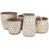 Clayre & Eef 6CE1653S Macetero para Interior Beige Negro Ø 12x10 cm