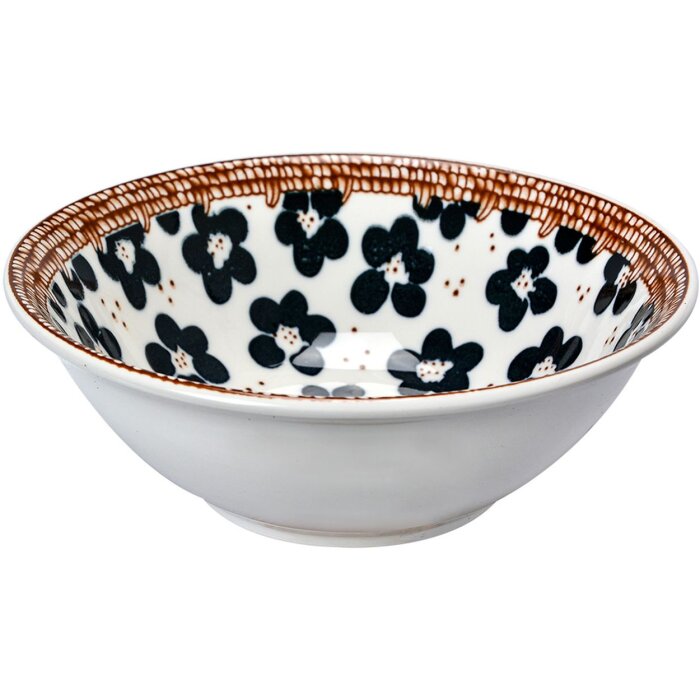Clayre & Eef 6CEBO0064 Tazón Sopa Blanco Negro Ø 15x5 cm - 300 ml