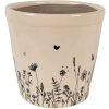 Clayre & Eef 6CEFAF0001M Macetero para interior Beige, negro Ø 15x14 cm