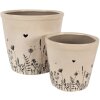 Clayre & Eef 6CEFAF0001M Macetero para interior Beige, negro Ø 15x14 cm