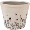 Clayre & Eef 6CEFAF0001S Macetero para Interior Beige, Negro Ø 12x11 cm