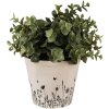 Clayre & Eef 6CEFAF0001S Macetero para Interior Beige, Negro Ø 12x11 cm