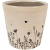 Clayre & Eef 6CEFAF0001XL Macetero para Interior Beige, Negro Ø 21x20 cm