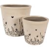 Clayre & Eef 6CEFAF0001XL Macetero para Interior Beige, Negro Ø 21x20 cm