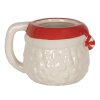 Clayre & Eef 6CEMU0133 Taza Blanco Rojo 15x11x9 cm - Taza de Navidad 450 ml