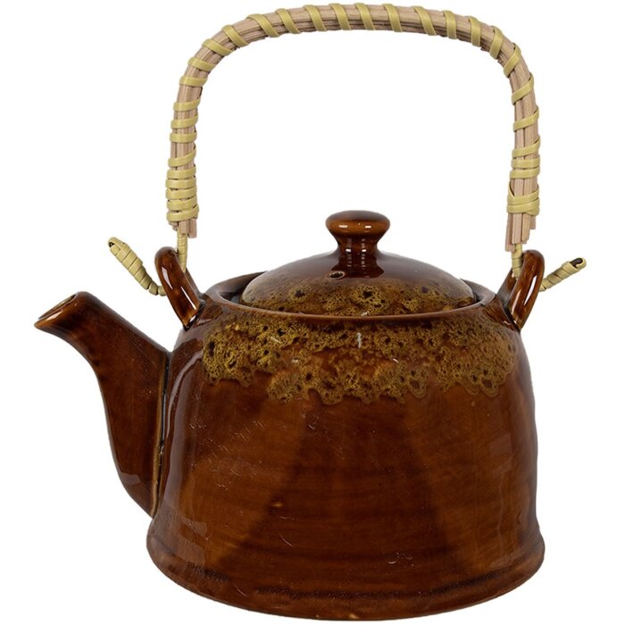 Clayre & Eef 6CETE0136 Tetera Marrón Ø 14x12 cm - 750 ml