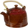 Clayre & Eef 6CETE0138 Tetera Marrón Ø 14x12 cm Asa de ratán 750 ml