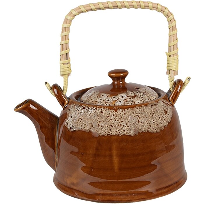 Clayre & Eef 6CETE0139 Tetera Marrón Ø 14x12 cm - 750 ml