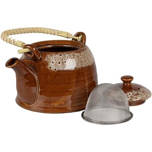Clayre & Eef 6CETE0139 Tetera Marrón Ø 14x12 cm - 750 ml