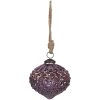 Clayre & Eef 6GL4324 Adorno de Navidad de vidrio morado Ø 8x8 cm