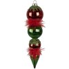 Clayre & Eef 6GL4331 Adorno de Navidad rojo verde Ø 6x23 cm