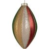 Clayre & Eef 6GL4340 Adorno de Navidad rojo verde Ø 8x15 cm vidrio estilo campestre