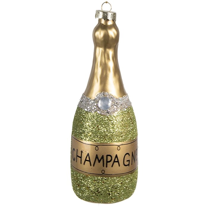 Clayre & Eef 6GL4345 Colgante de Navidad Verde Dorado Ø 5x14 cm