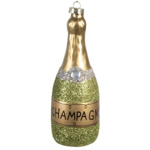 Clayre & Eef 6GL4345 Colgante de Navidad Verde Dorado Ø 5x14 cm