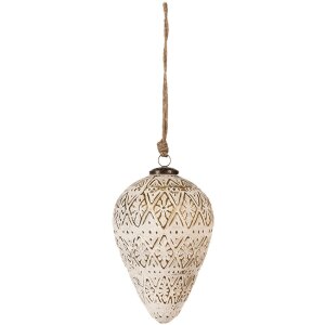 Clayre & Eef 6GL4362M Adorno de Navidad blanco...