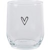 Clayre & Eef 6GL4399 Vaso de agua transparente 300 ml motivo corazón