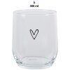 Clayre & Eef 6GL4399 Vaso de agua transparente 300 ml motivo corazón