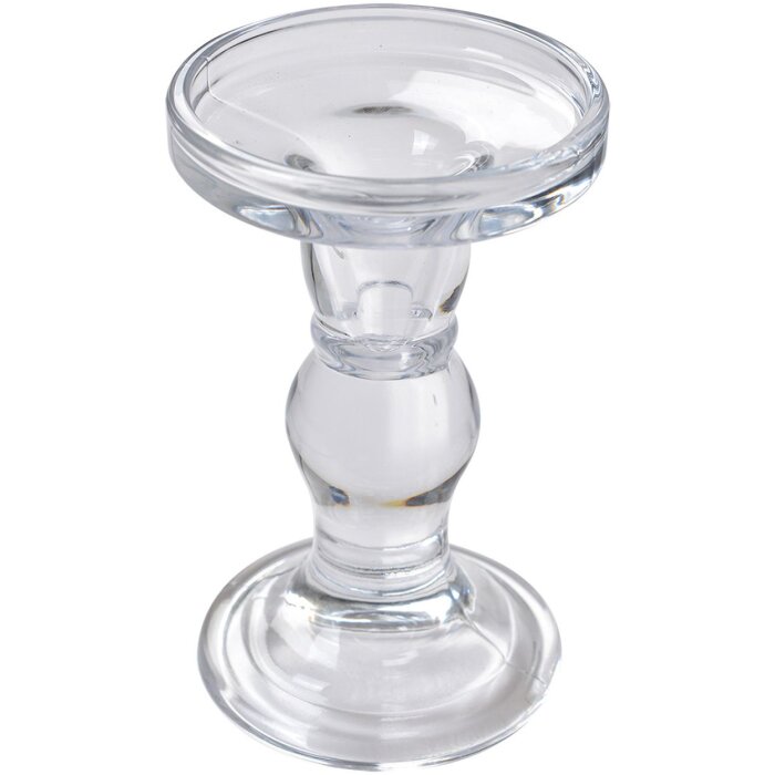 Clayre & Eef 6GL4403 Portavelas Corona Transparente Ø 8x14 cm