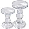 Clayre & Eef 6GL4403 Portavelas Corona Transparente Ø 8x14 cm