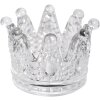 Clayre & Eef 6GL4430 Portavelas de Cristal Corona Transparente Ø 7x5 cm