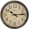 Clayre & Eef 6KL0806 Reloj de Pared Marrón Ø 30 cm estilo country cristal plástico