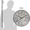 Clayre & Eef 6KL0815 Reloj de Pared Gris Beige Ø 50x6 cm - 1xAA