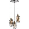 Clayre & Eef 6LMP756 Lámpara Colgante Negra Ø 35x110 cm - E27-max 3x40W