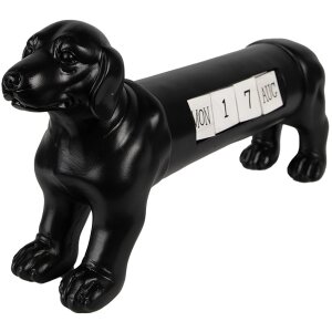 Clayre & Eef 6PR3862 Calendario Perro Negro 31x8x15 cm