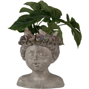 Clayre & Eef 6PR3896 Macetero Interior Gris 22x20x26 cm
