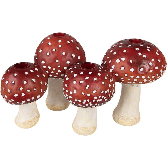 Clayre & Eef 6PR3899 Portavelas Setas Rojo, Blanco 30x17x17 cm