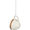 Clayre & Eef 6PR3903 Conejito Colgante en Taza Set de 2 Beige Marrón 10x7x6 cm