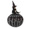 Clayre & Eef 6PR3907 Decoración Bruja sobre Calabaza Negro, Gris Ø 27x39 cm