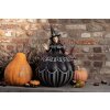 Clayre & Eef 6PR3907 Decoración Bruja sobre Calabaza Negro, Gris Ø 27x39 cm