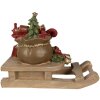 Decoración Regalos de Navidad en trineo Marrón, rojo 38x16x29 cm