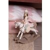 Clayre & Eef 6PR3911 Decoración Caballo Balancín Blanco, Rosa 22x9x29 cm
