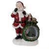 Decoración navideña Papá Noel con bola de nieve LED rojo, blanco, verde 26x16x36 cm